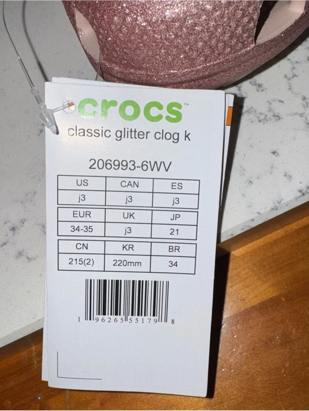 CROCS Kids Glitter Clog in Rose